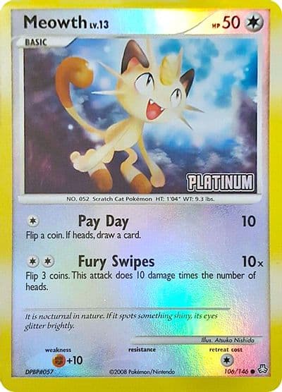 Meowth [Platinum] Burger King Promos Pokemon card
