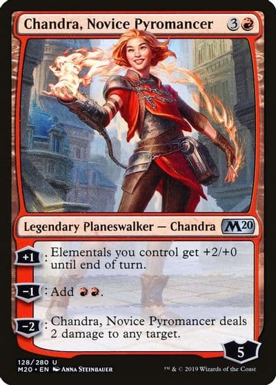 Chandra Novice Pyromancer Core Set 2020 Magic card