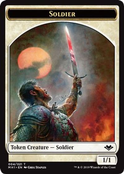 Soldier Construct Double Sided Token Modern Horizons Magic card