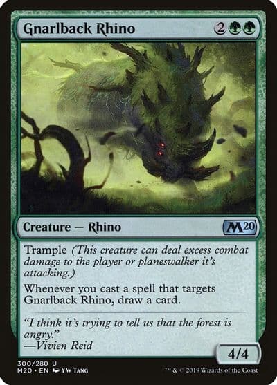 Gnarlback Rhino Core Set 2020 Magic card