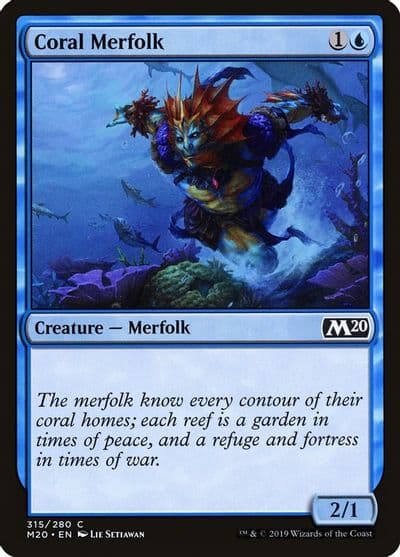 Coral Merfolk Core Set 2020 Magic card