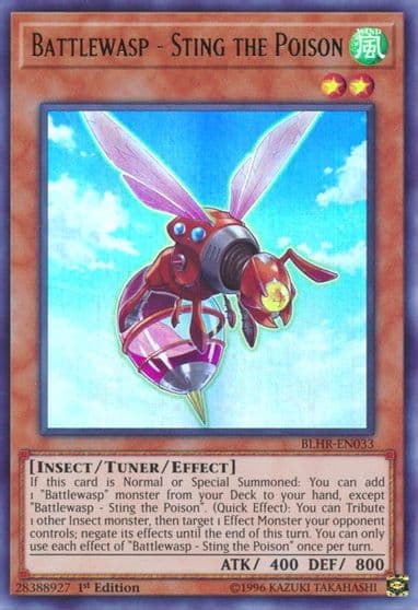 Battlewasp Sting the Poison Battles of Legend: Hero's Revenge Yu-Gi-Oh! card