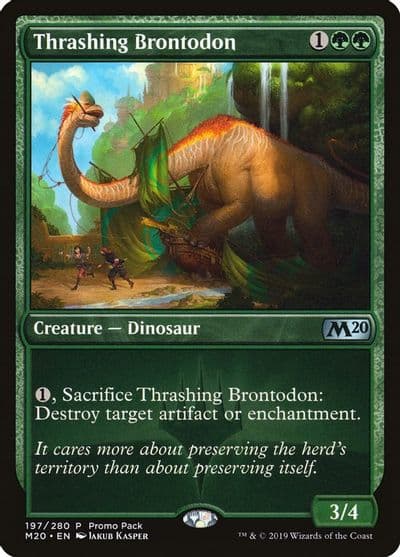 Thrashing Brontodon Promo Pack: Core Set 2020 Magic card