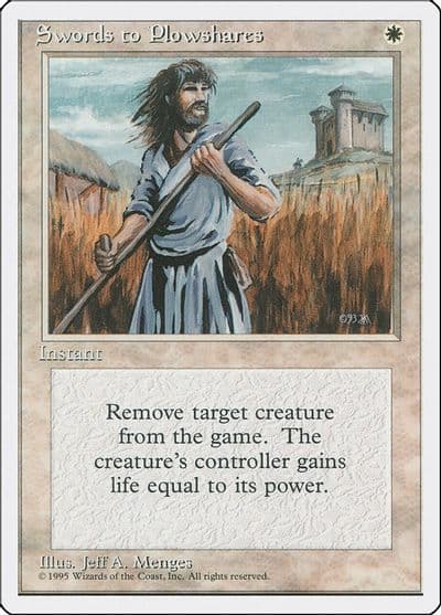 Swords to Plowshares Fourth Edition Magic card