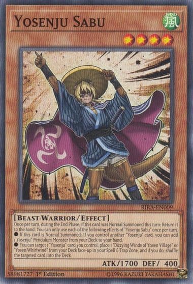 Yosenju Sabu Rising Rampage Yu-Gi-Oh! card