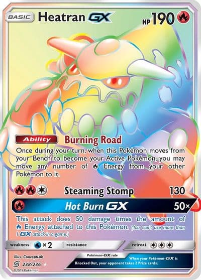 Heatran GX (Secret) SM - Unified Minds Pokemon card