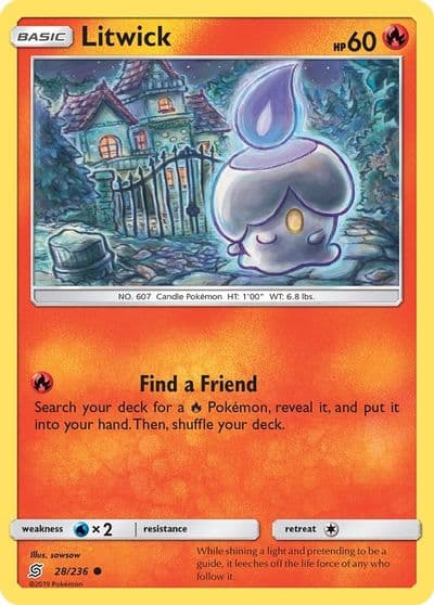 Litwick (28) SM - Unified Minds Pokemon card