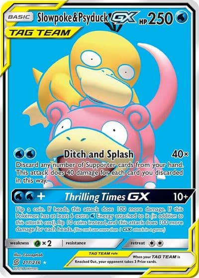 Slowpoke & Psyduck GX (Full Art) SM - Unified Minds Pokemon card