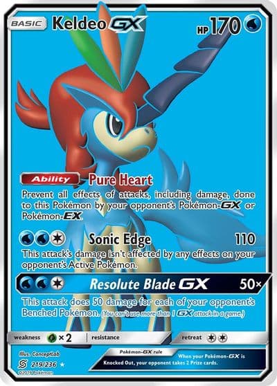 Keldeo GX (Full Art) SM - Unified Minds Pokemon card