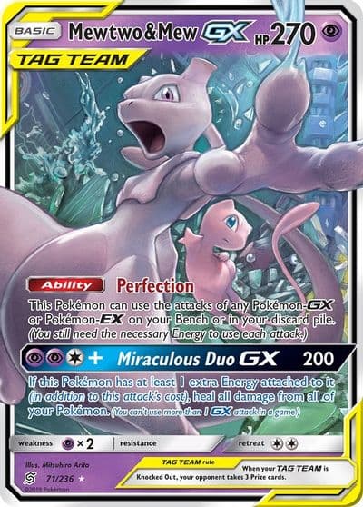 Mewtwo & Mew GX SM - Unified Minds Pokemon card