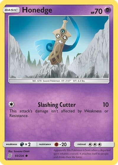 Honedge (93) SM - Unified Minds Pokemon card