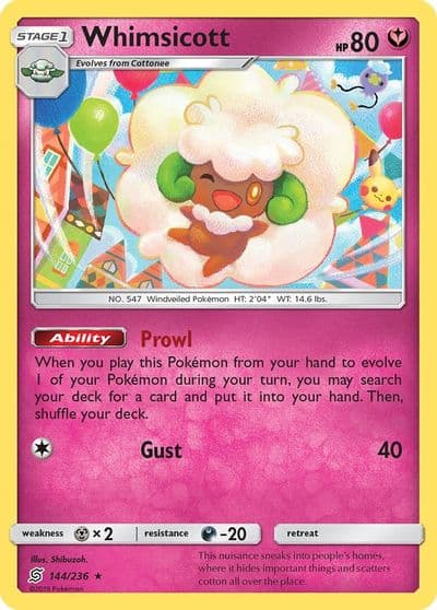 Whimsicott SM - Unified Minds Pokemon card