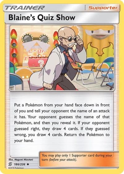 Blaine's Quiz Show SM - Unified Minds Pokemon card