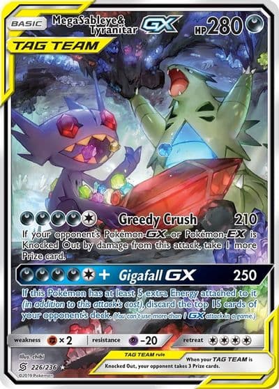 Mega Sableye & Tyranitar GX (Alternate Full Art) SM - Unified Minds Pokemon card