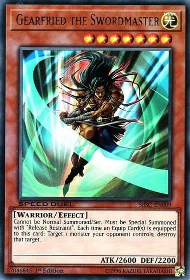 Gearfried the Swordmaster Speed Duel: Scars of Battle Yu-Gi-Oh! card