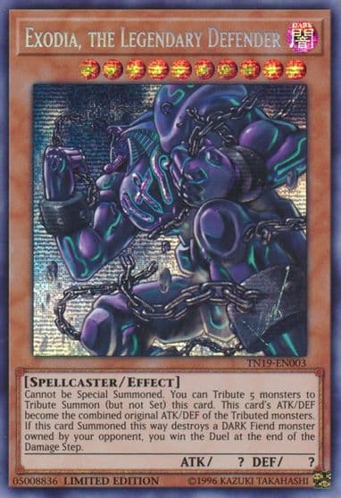 Exodia the Legendary Defender 2019 Gold Sarcophagus Tin Yu-Gi-Oh! card