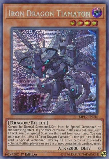 Iron Dragon Tiamaton 2019 Gold Sarcophagus Tin Mega Pack Yu-Gi-Oh! card
