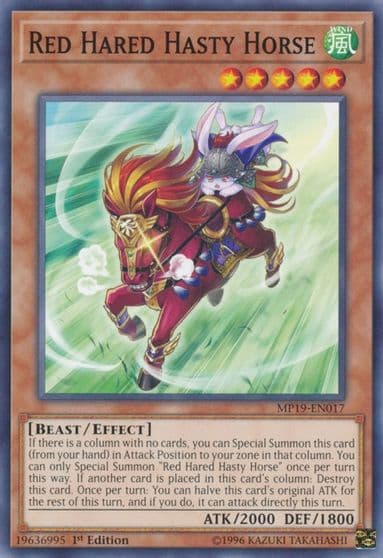 Red Hared Hasty Horse 2019 Gold Sarcophagus Tin Mega Pack Yu-Gi-Oh! card