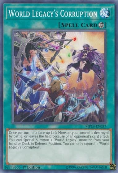 World Legacys Corruption 2019 Gold Sarcophagus Tin Mega Pack Yu-Gi-Oh! card