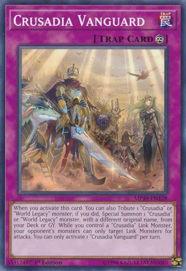 Crusadia Vanguard 2019 Gold Sarcophagus Tin Mega Pack Yu-Gi-Oh! card