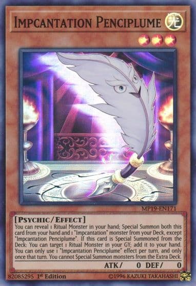Impcantation Penciplume 2019 Gold Sarcophagus Tin Mega Pack Yu-Gi-Oh! card
