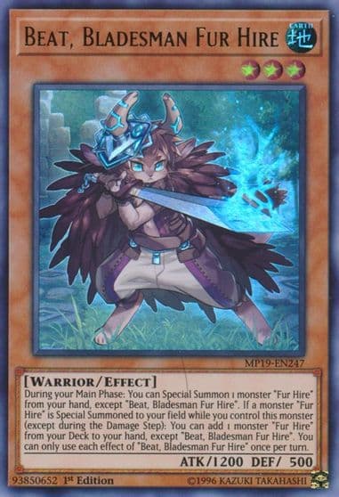 Beat Bladesman Fur Hire 2019 Gold Sarcophagus Tin Mega Pack Yu-Gi-Oh! card