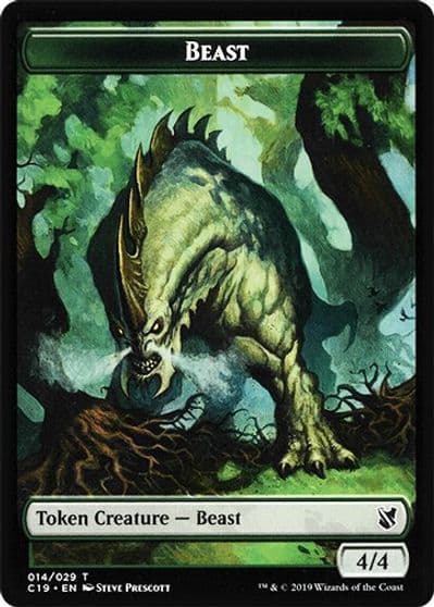 Beast 014 Wurm Double Sided Token Commander 2019 Magic card