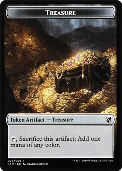 Treasure Human Double Sided Token Commander 2019 Magic card