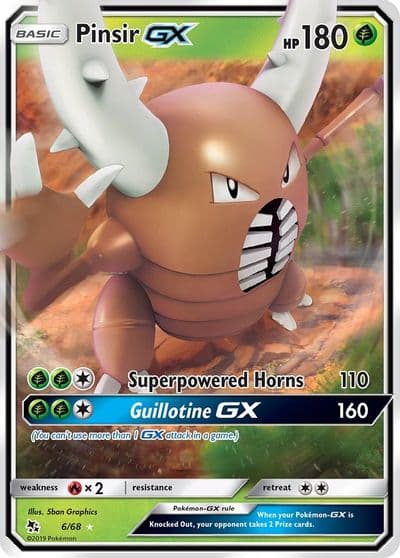 Pinsir GX Hidden Fates Pokemon card
