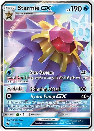Starmie GX Hidden Fates Pokemon card