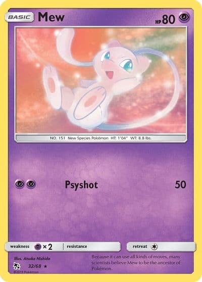 Mew Hidden Fates Pokemon card
