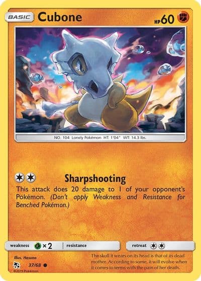 Cubone Hidden Fates Pokemon card