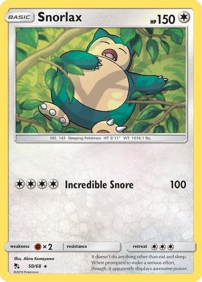 Snorlax Hidden Fates Pokemon card