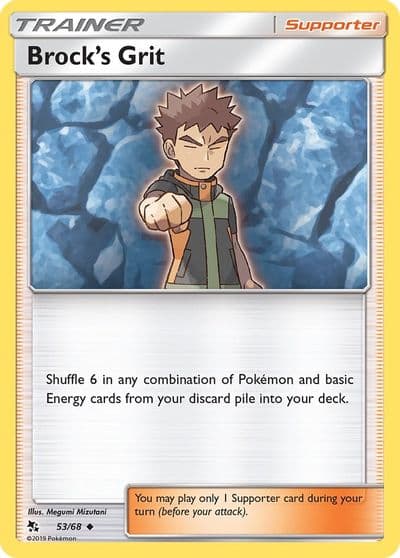 Brock's Grit Hidden Fates Pokemon card