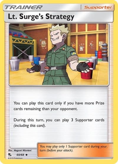 Lt. Surge's Strategy Hidden Fates Pokemon card