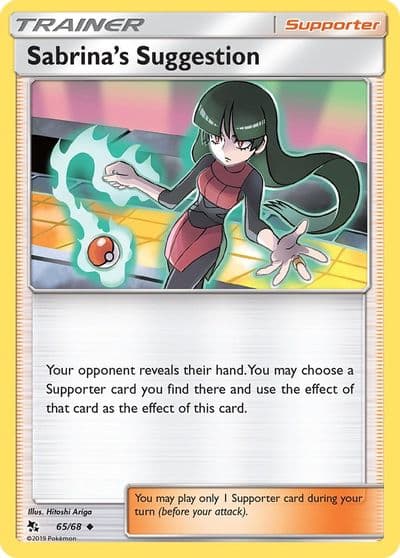 Sabrina's Suggestion Hidden Fates Pokemon card