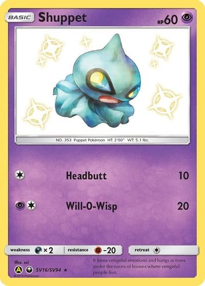 Shuppet Hidden Fates: Shiny Vault Pokemon card