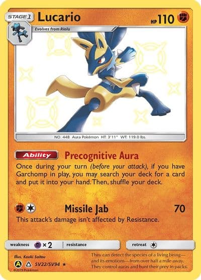 Lucario Hidden Fates: Shiny Vault Pokemon card