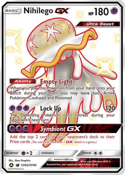 Nihilego GX Hidden Fates: Shiny Vault Pokemon card