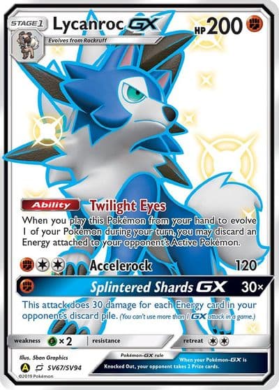 Lycanroc GX (SV67) Hidden Fates: Shiny Vault Pokemon card