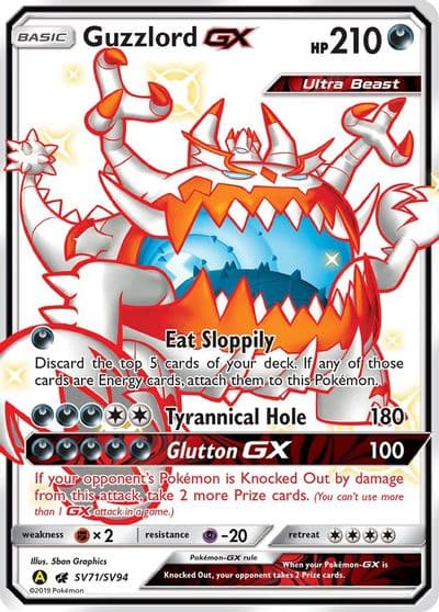 Guzzlord GX Hidden Fates: Shiny Vault Pokemon card
