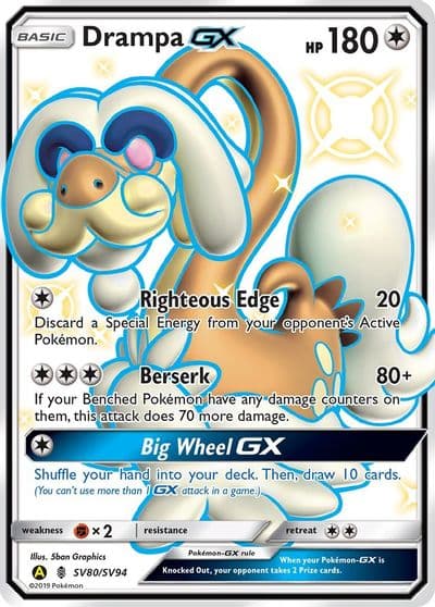 Drampa GX Hidden Fates: Shiny Vault Pokemon card