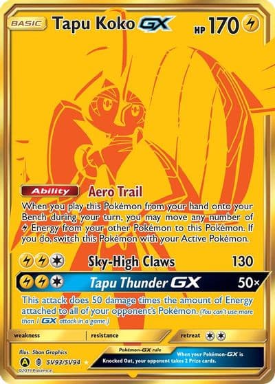 Tapu Koko GX Hidden Fates: Shiny Vault Pokemon card