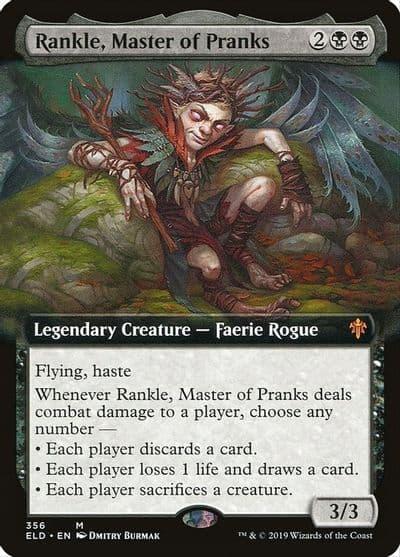 Rankle Master of Pranks Extended Art Throne of Eldraine Magic card