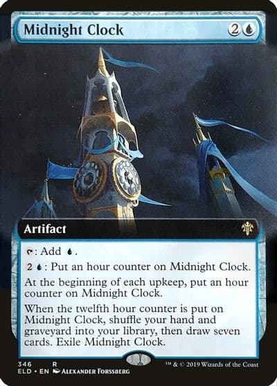 Midnight Clock Extended Art Throne of Eldraine Magic card
