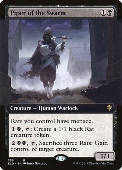 Piper of the Swarm Extended Art Throne of Eldraine Magic card