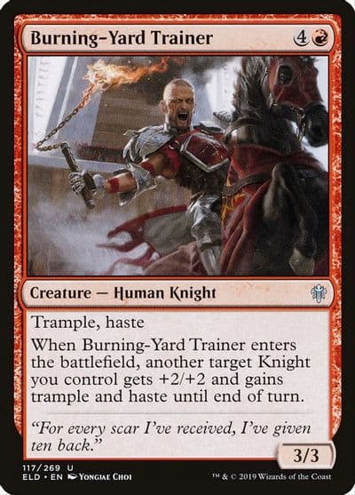 Burning Yard Trainer Throne of Eldraine Magic card