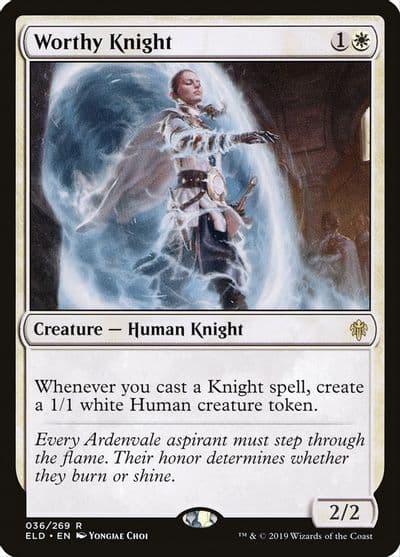 Worthy Knight Throne of Eldraine Magic card