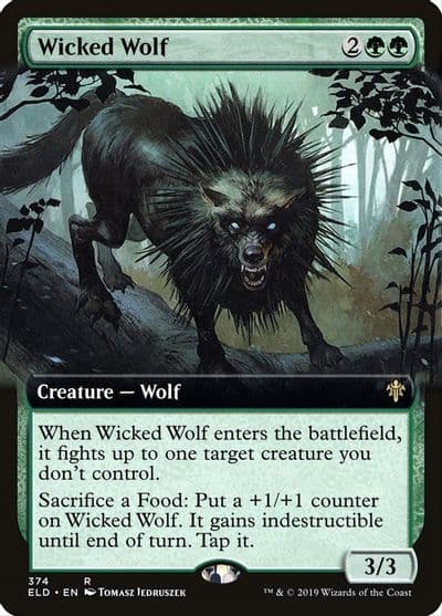 Wicked Wolf Extended Art Throne of Eldraine Magic card