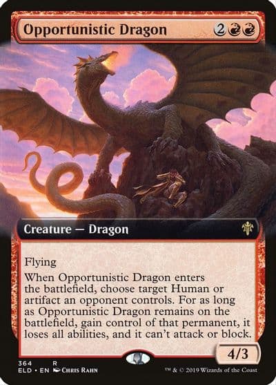 Opportunistic Dragon Extended Art Throne of Eldraine Magic card